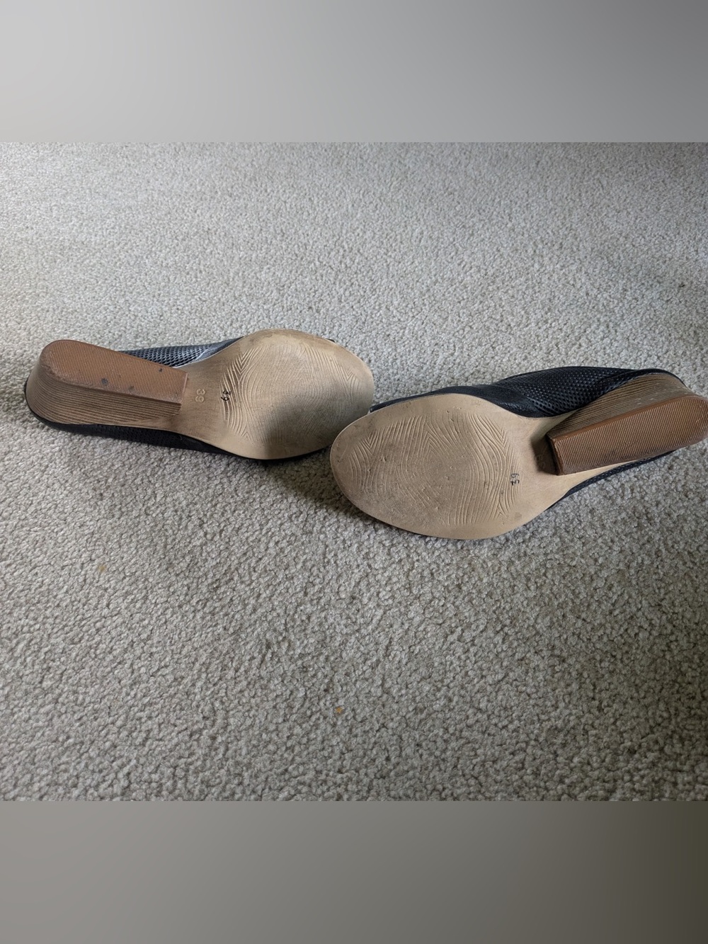 Miz Mooz black peep toe sandal wedges - Picture 6 of 6